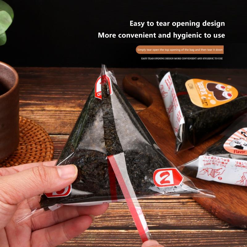 Seaweed Snack - New 200Pcs Triangular Rice Ball Packaging